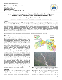 A Survey of Ethnomedicinal Plants Used by the Paudi Bhuiyan Tribals Of