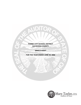 Audit Report Cover Sheet Jan07