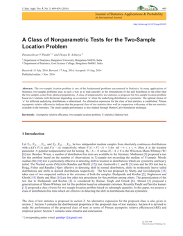 A Class of Nonparametric Tests for the Two-Sample Location Problem