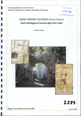 SAINT-ANDRÉ-DES-EAUX (Côtes D'armor) Etude Archéologique De L'ancienne Église Saint-André