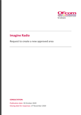 Imagine Radio Request to Create a New Approved Area