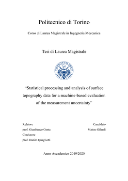 Statistical Processing and Analysis of Surface Topography Data for a Machine-Based Evaluation of the Measurement Uncertainty”