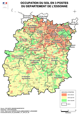 Occupation Du Sol En 3 Postes Du Departement De L'essonne 