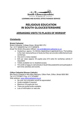Religious Education in South Gloucestershire