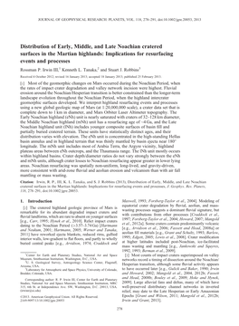 Distribution of Early, Middle, and Late Noachian Cratered Surfaces in the Martian Highlands: Implications for Resurfacing Events and Processes Rossman P