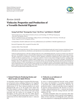 Violacein: Properties and Production of a Versatile Bacterial Pigment