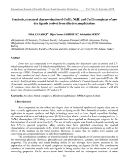 Complexes of Azo Dye Ligands Derived from Dihydroxynaphthalene