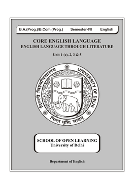 B.A. Prog.English Language Through Literature Unit