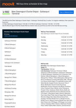 982 Bus Time Schedule & Line Route