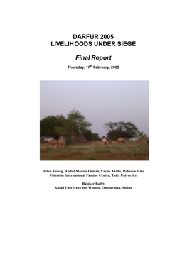 DARFUR 2005 LIVELIHOODS UNDER SIEGE Final Report