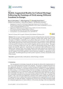 Mobile Augmented Reality for Cultural Heritage: Following the Footsteps of Ovid Among Different Locations in Europe