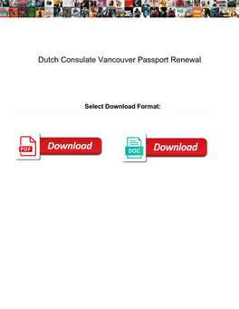 Dutch Consulate Vancouver Passport Renewal