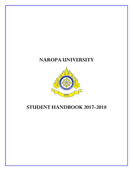 Naropauniversity Studenthandbook2017-2018