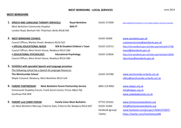 WEST BERKSHIRE - LOCAL SERVICES June 2014 WEST BERKSHIRE