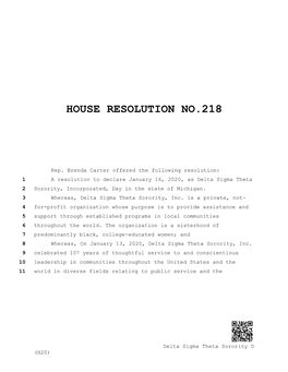 House Resolution No.218