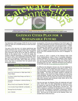 April 2010 Gateway Cities Connection Newsletter (Pdf)