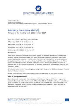 PDCO Minutes of the 7-10 November 2017 Meeting