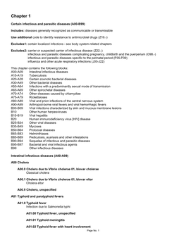 Chapter 01- Certain Infectious and Parasitic Diseases