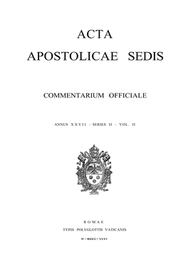 Acta Apostolicae Sedis