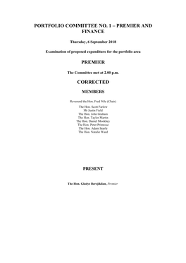 Transcript of Committee Proceedings