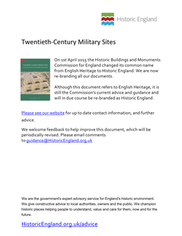 Twentieth-Century Military Sites
