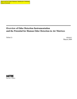 Overview of Odor Detection Instrumentation and the Potential for Human Odor Detection in Air Matrices