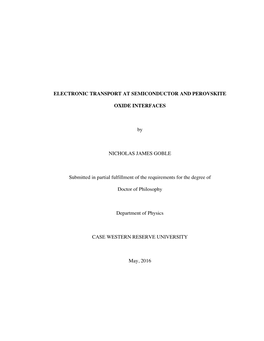 Electronic Transport at Semiconductor and Perovskite