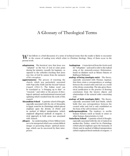 A Glossary of Theological Terms