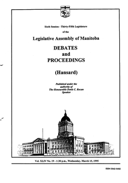 DEBATES and PROCEEDINGS (Hansard)