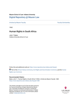 Human Rights in South Africa