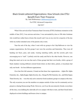 Black Greek-Lettered Organizations: How Schools Like ETSU Benefit