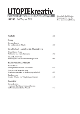 141/142 Juli/August 2002 Rosa-Luxemburg-Stiftung