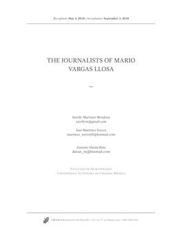 The Journalists of Mario Vargas Llosa