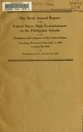 Annual Report of the United States High Commissioner to the Philippine Islands