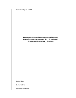 (LRA) Greenhouse: Process and Preliminary Findings