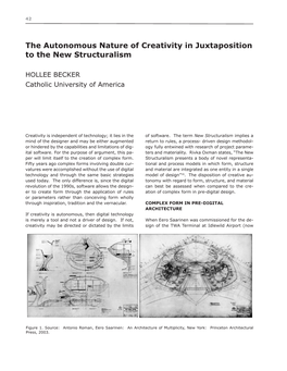 The Autonomous Nature of Creativity in Juxtaposition to the New Structuralism