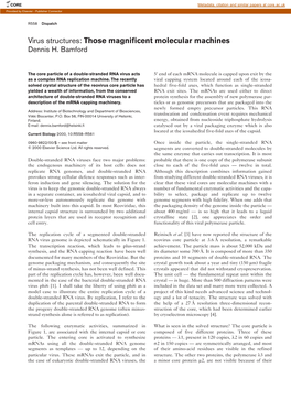 Virus Structures: Those Magnificent Molecular Machines Dennis H