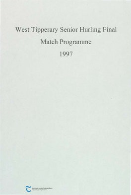 West Tipperary Senior Hurling Final Match Programme 1997