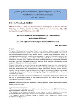 The Rise of Armenian Historiography in the Late Antiquity: Mythology and History