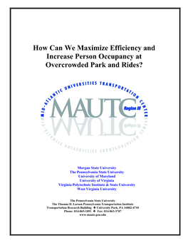 How Can We Maximize Efficiency and Increase Person Occupancy at Overcrowded Park and Rides?