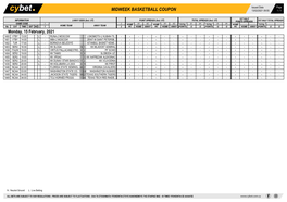 Midweek Basketball Coupon 13/02/2021 09:55 1 / 1