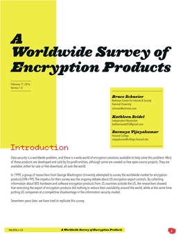 A Worldwide Survey of Encryption Products