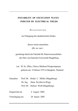 Instability of Excitation Waves Induced by Electrical Fields