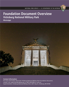 Foundation Document Overview Vicksburg National Military Park Mississippi