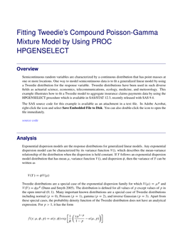 Fitting Tweedie's Compound Poisson-Gamma Mixture Model By