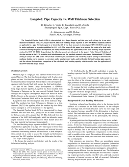 Langeled: Pipe Capacity Vs