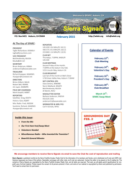 Sierra Signals Via Email to Save the Club the Cost of Reproduction and Mailing