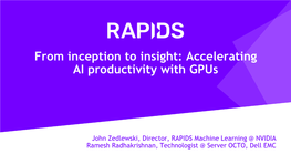 Accelerating Data Science Productivity with Gpus: from Workstation to Cluster