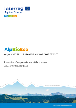 Lab Analysis of Ingredients