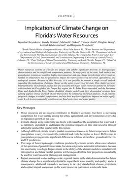 Implications of Climate Change on Florida's Water Resources